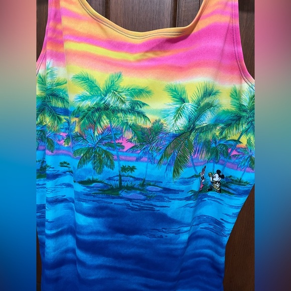 Disney one piece Tropical Blue Swimsuit with Palm Tree Design size 18 - Picture 2 of 6